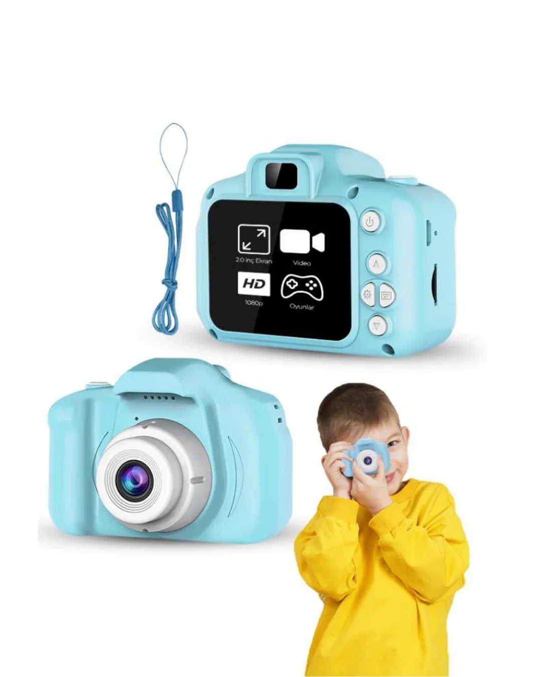 Mavi HD Taşınabilir Mini Kamera Video Kayıt ve Fotoğraf Çekim Özellikli