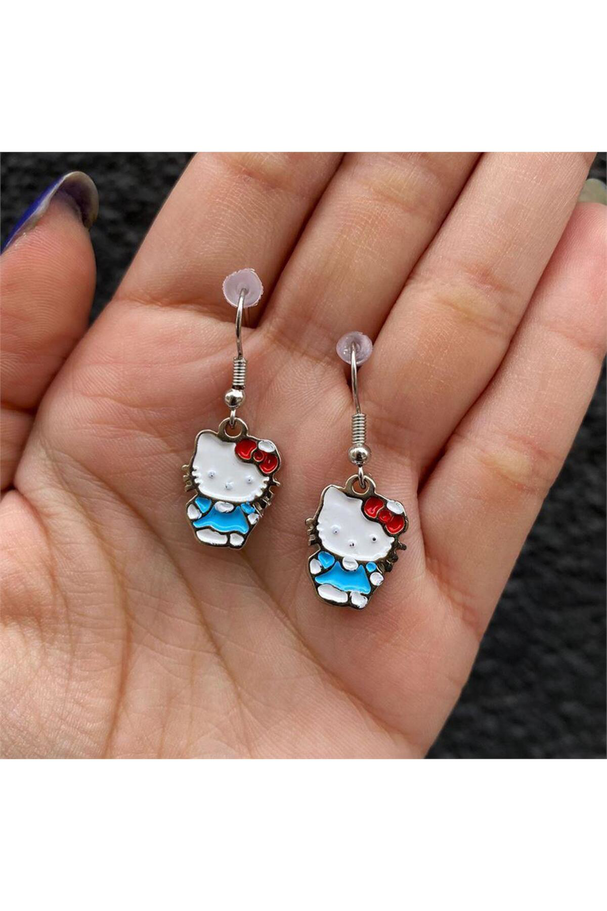 Mavi Hello Kitty Küpe