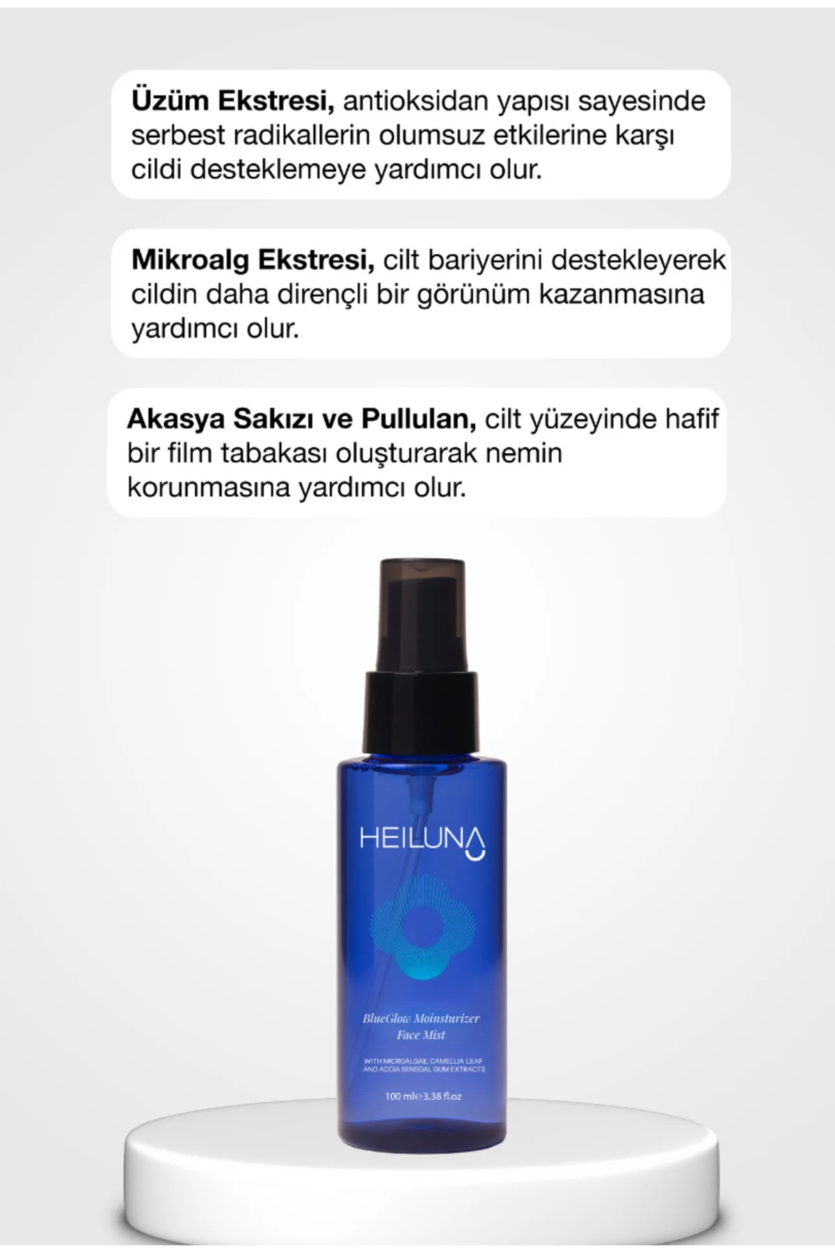 Mavi Işık Koruyucu Işıltı Veren Yüz Spreyi | Mikroalg & Akasya Se