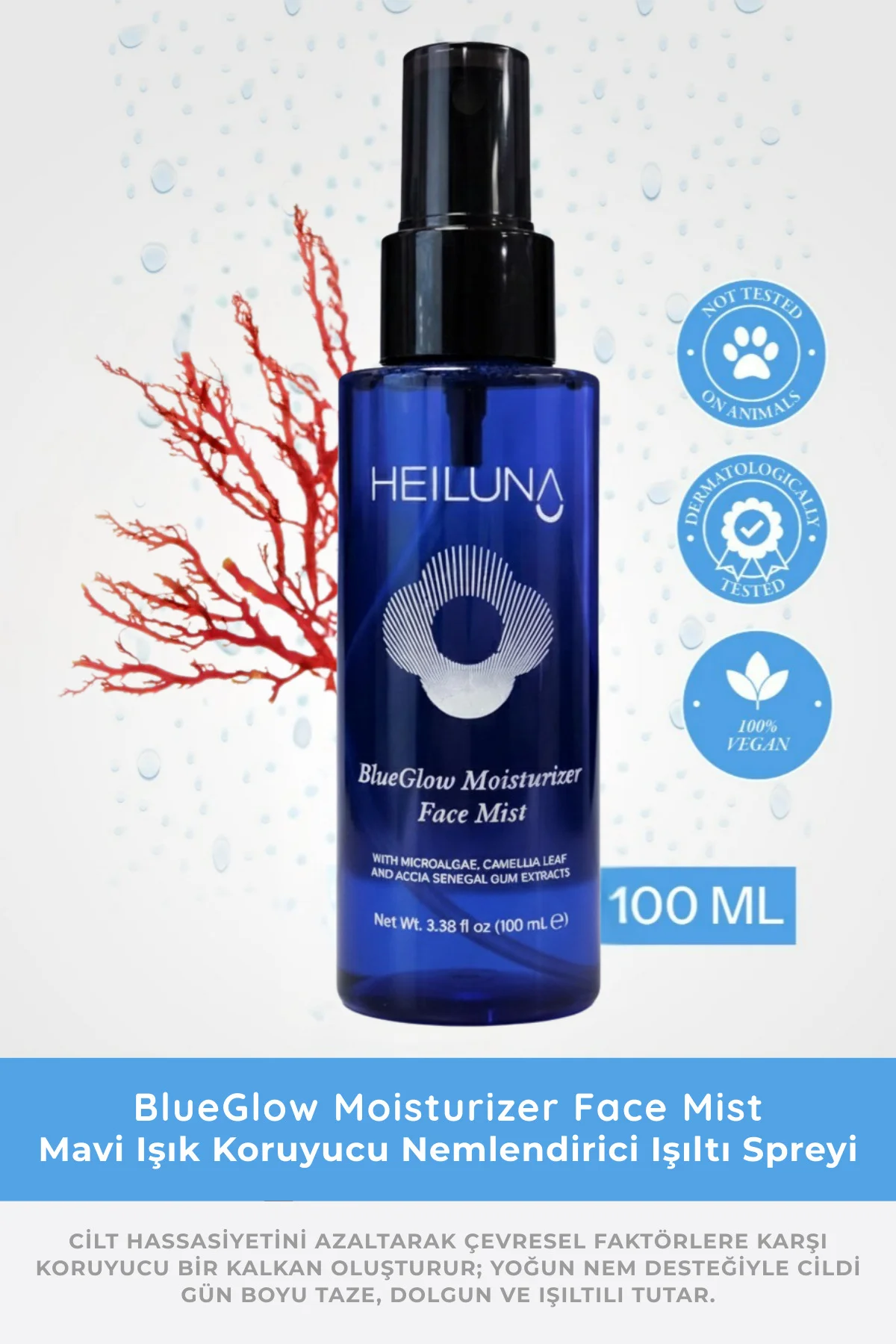 Mavi Işık Koruyucu Işıltı Veren Yüz Spreyi | Mikroalg & Akasya Se