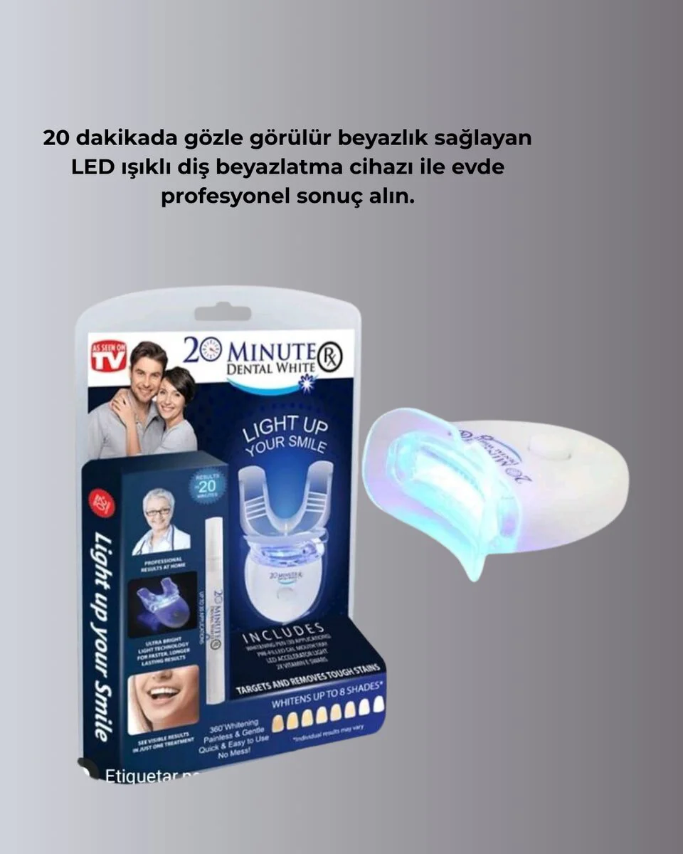 Mavi Işık Teknolojili Diş Beyazlatıcı Sistem - LED Hızlandırmalı Güvenli Beyazlatma