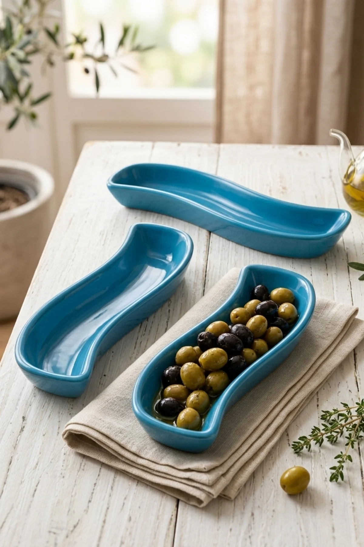 Mavi İvory Zeytinlik 18 Cm 3 Adet