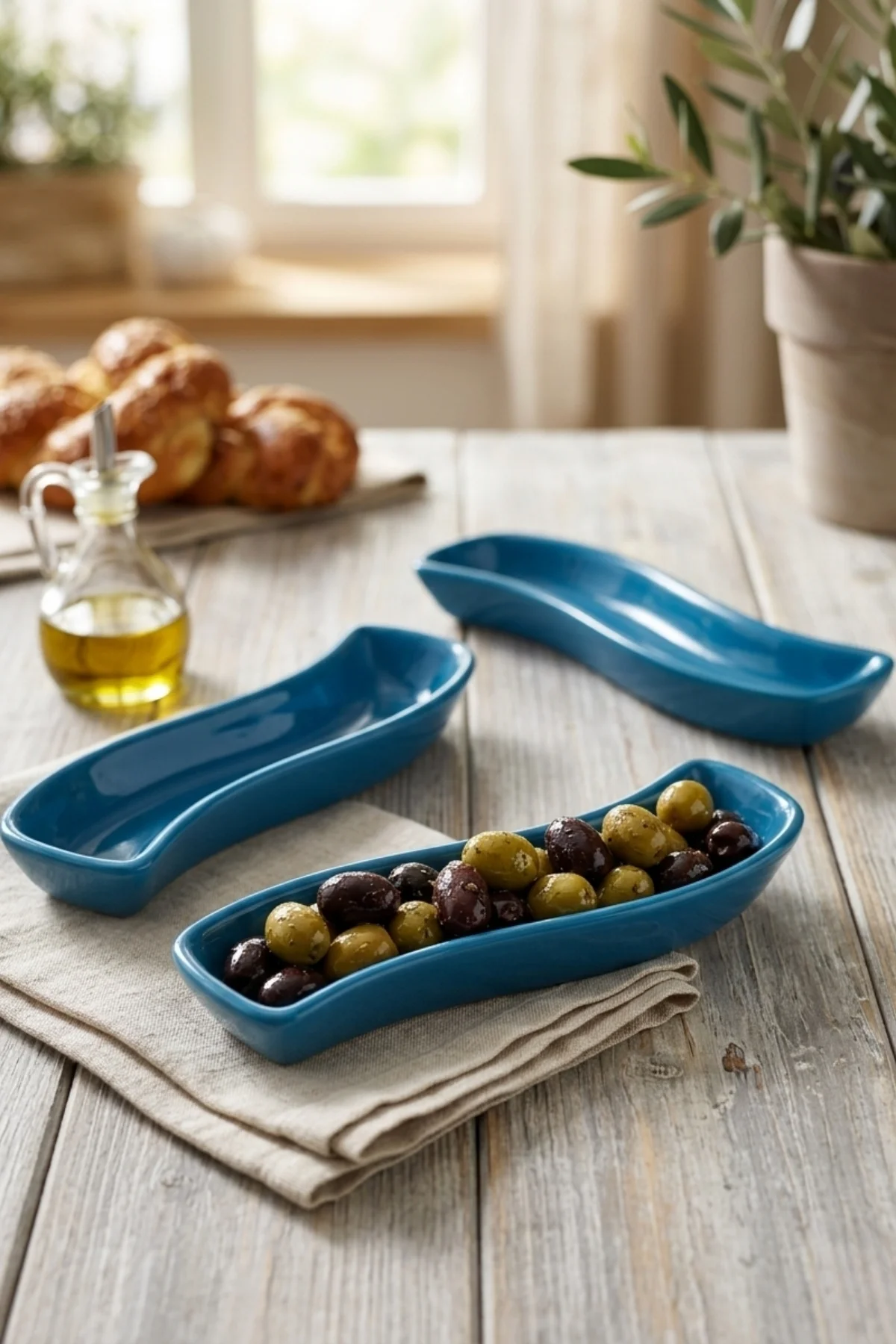 Mavi İvory Zeytinlik 18 Cm 3 Adet