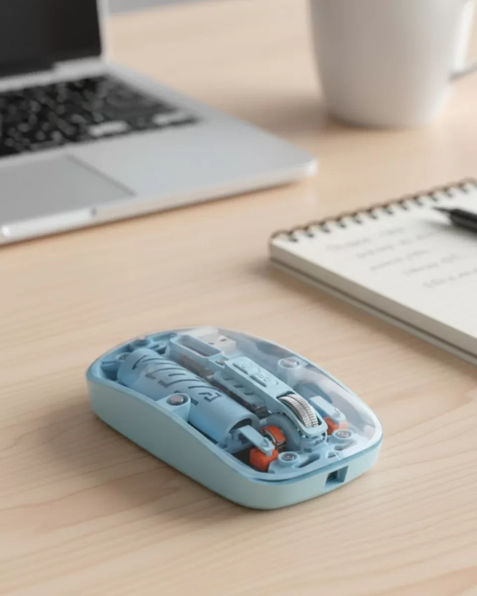 Mavi Kablosuz Mouse Bluetooth ve USB Çift Mod Bağlantılı - Lisinya