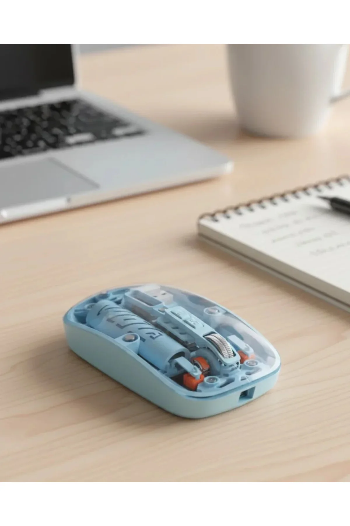 Mavi Kablosuz Mouse Bluetooth ve USB Çift Mod Bağlantılı Mavi Kablosuz Mouse Bluetooth ve USB Çift Mod Bağlantılı