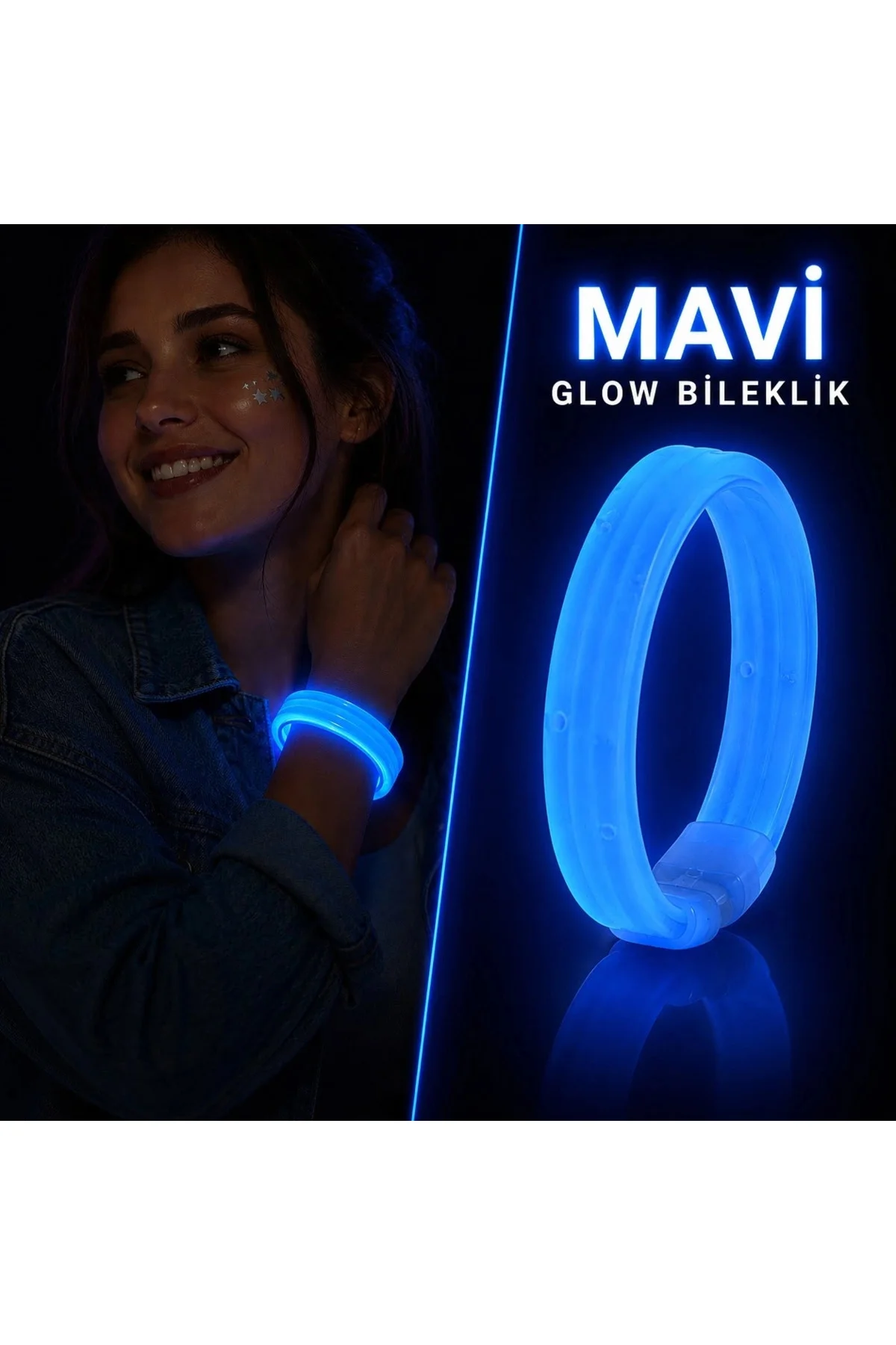 Mavi Kalın Glow Bileklik – Kırılarak Yanan Parti Ve Festival Bilekliği Mavi Kalın Glow Bileklik – Kırılarak Yanan Parti Ve Festival Bilekliği
