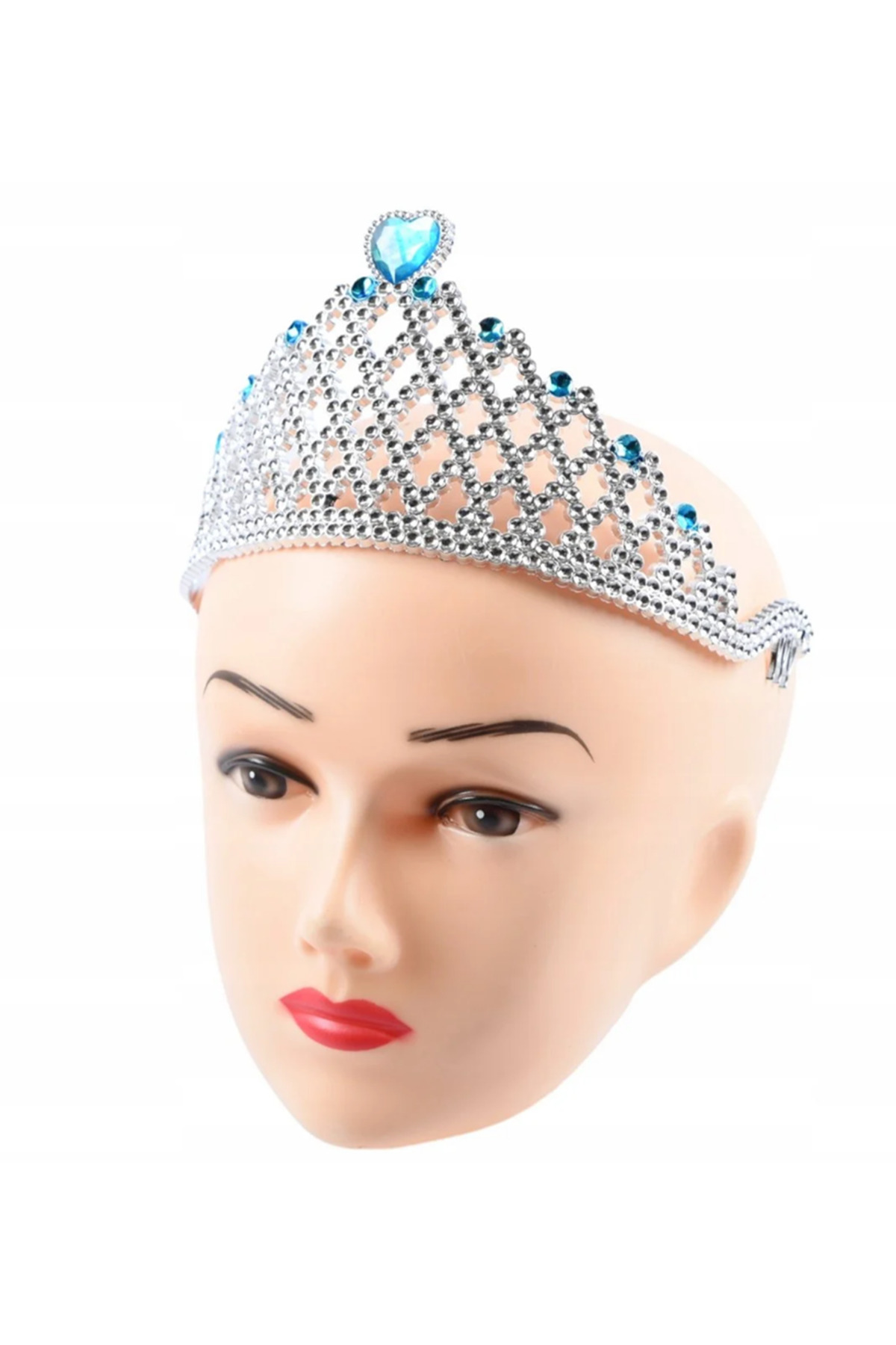 Nlb Ticaret Mavi Kalpli Gümüş Renk Kraliçe Tacı Prenses Tacı