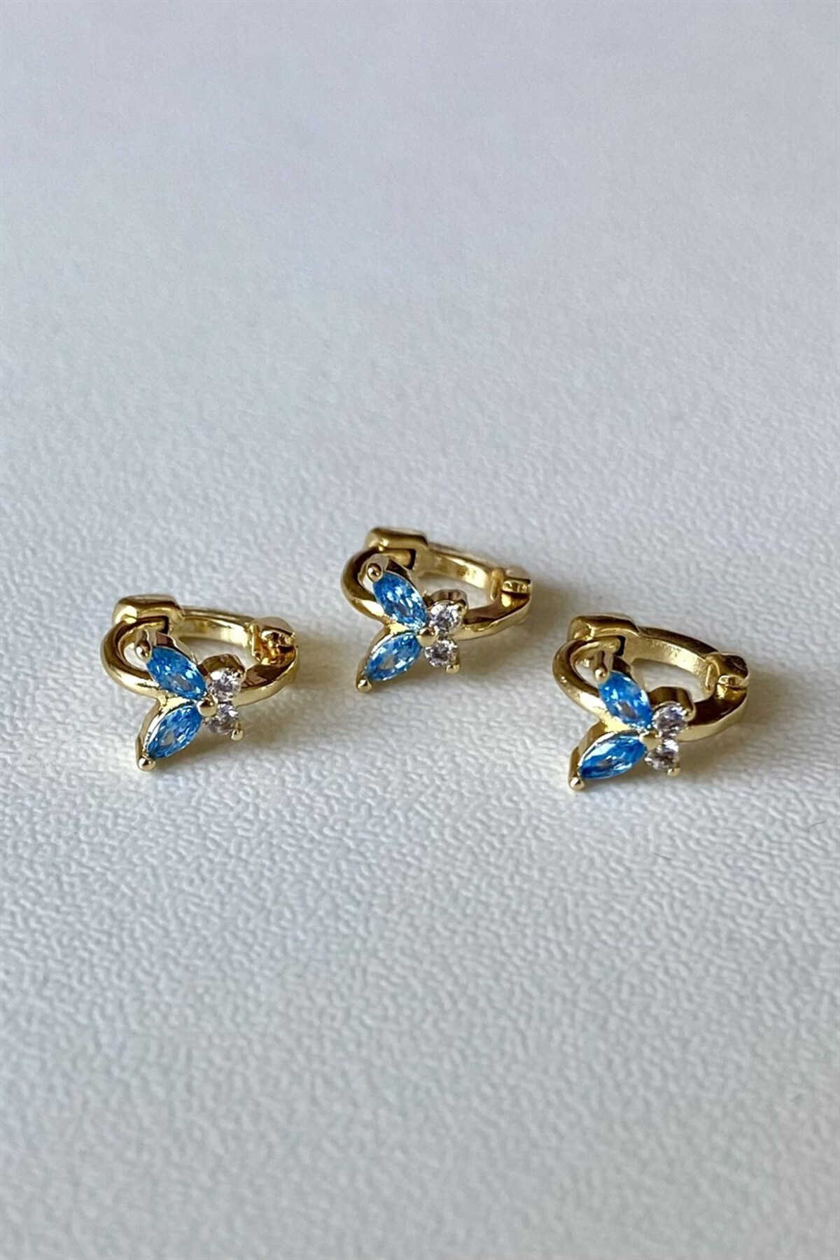 Mavi Kelebek Halka 4 Mm Tragus Piercing | Cerrahi Çelik