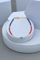 MAVİ-KIRMIZI-BEYAZ BONCUK TURKUAZ DOĞALTAŞ DETAY HALHAL-HALHAL101