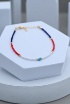 MAVİ-KIRMIZI-BEYAZ BONCUK TURKUAZ DOĞALTAŞ DETAY HALHAL-HALHAL101