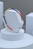 MAVİ-KIRMIZI-BEYAZ BONCUK TURKUAZ DOĞALTAŞ DETAY HALHAL-HALHAL101