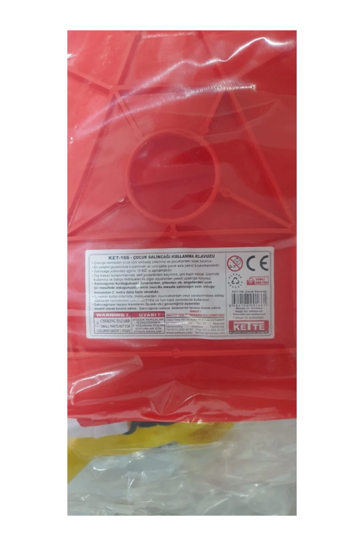 Kette Toys Mavi Kırmızı Renk İpli Kemerli Koruyuculu Salıncak