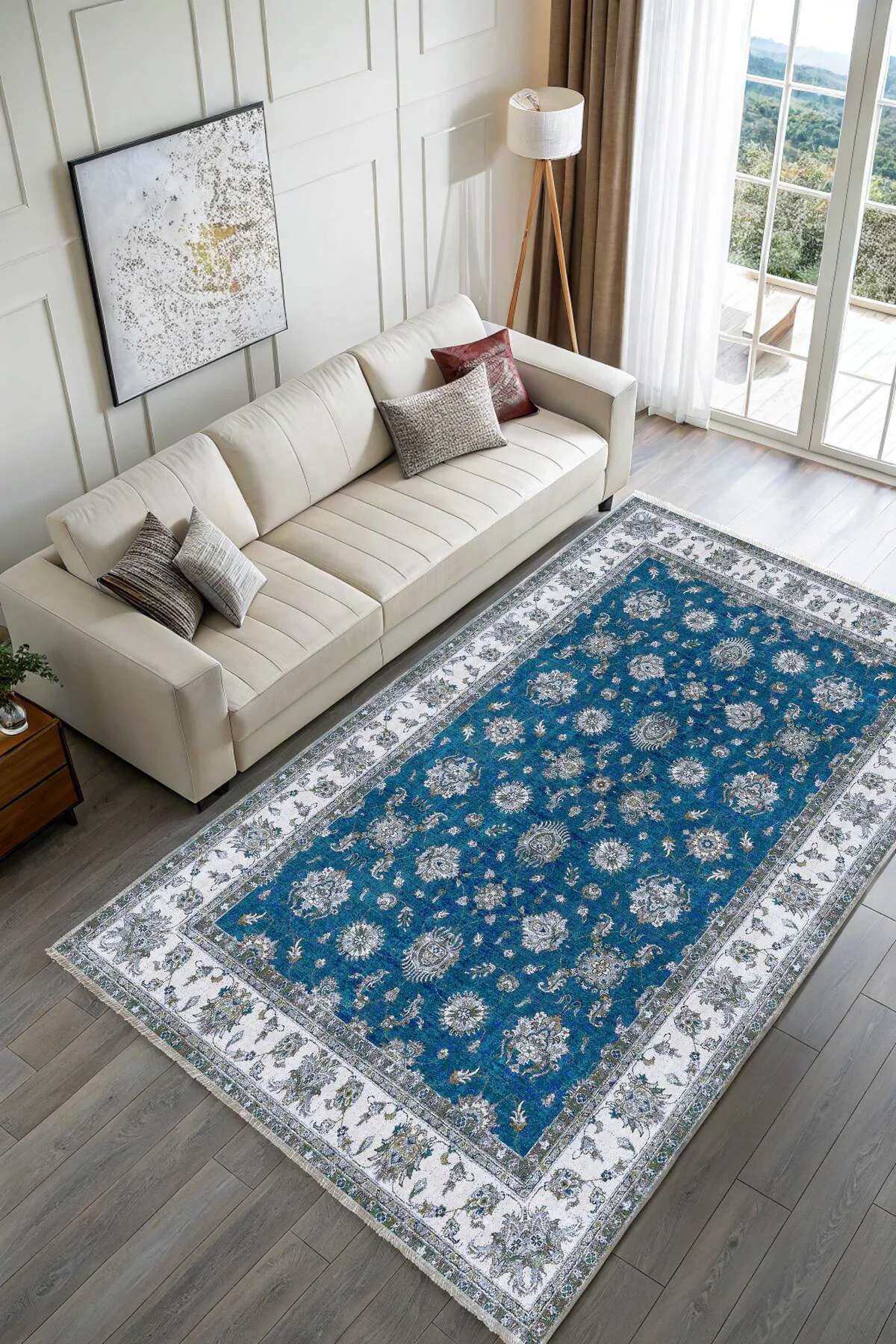 Mavi Klasik Şönil Halı Kilim Yolluk Yıkanabilir Kaymaz Oturma Odası Salon Mutfak Halısı Mavi Klasik Şönil Halı Kilim Yolluk Yıkanabilir Kaymaz Oturma Odası Salon Mutfak Halısı