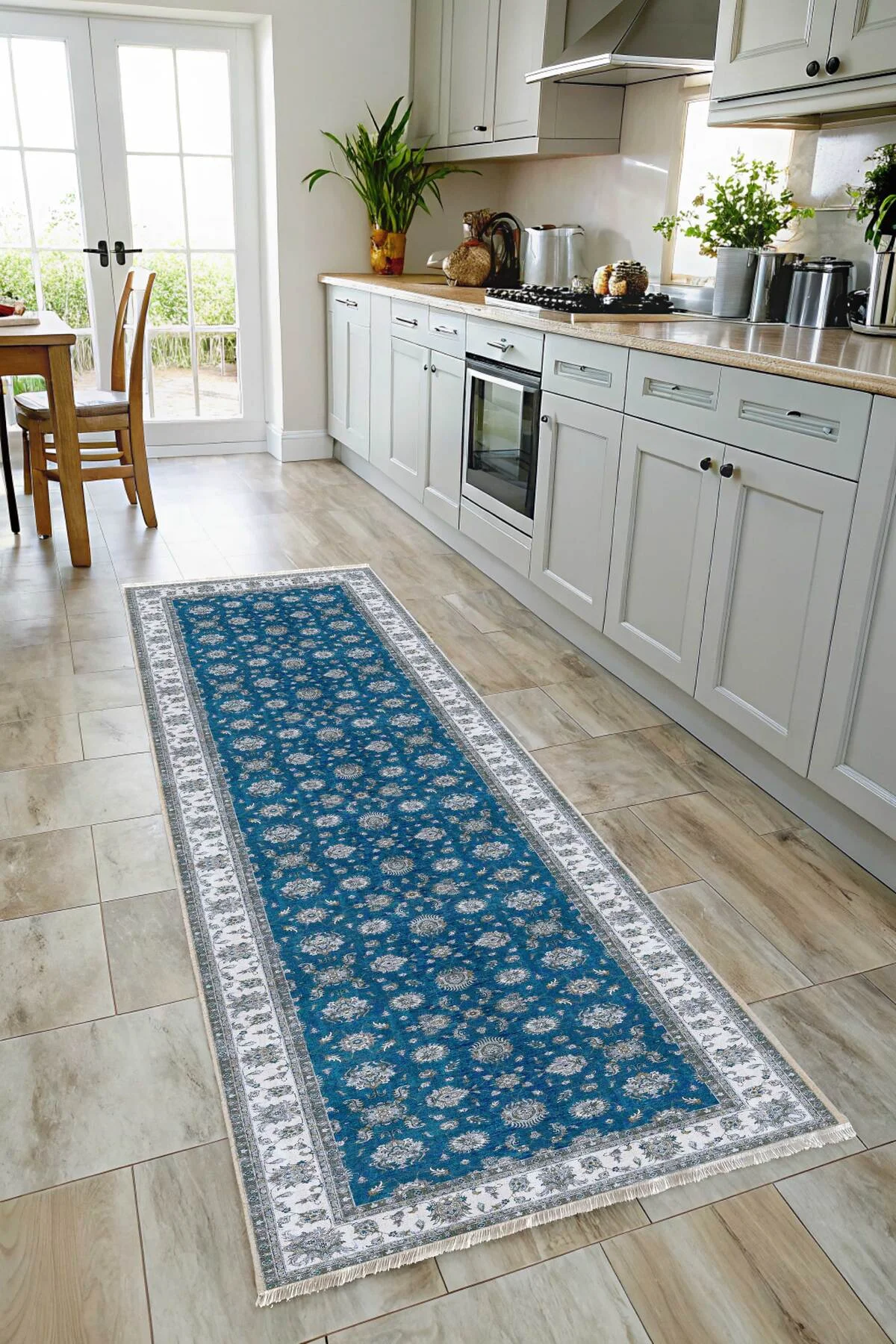 Mavi Klasik Şönil Halı Kilim Yolluk Yıkanabilir Kaymaz Oturma Odası Salon Mutfak Halısı Mavi Klasik Şönil Halı Kilim Yolluk Yıkanabilir Kaymaz Oturma Odası Salon Mutfak Halısı
