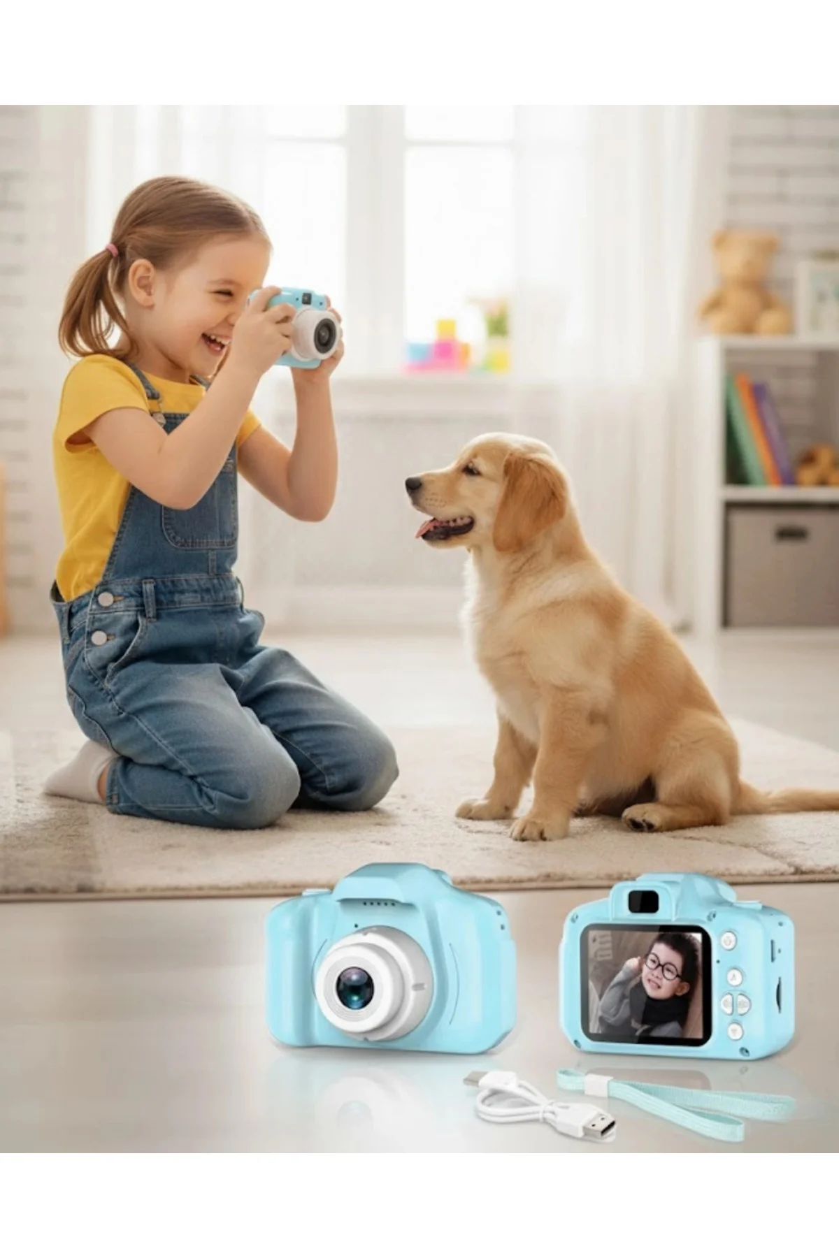 Mavi Kompakt Hd Dijital Kamera Video Ve Fotoğraf Kayıt Özellikli 