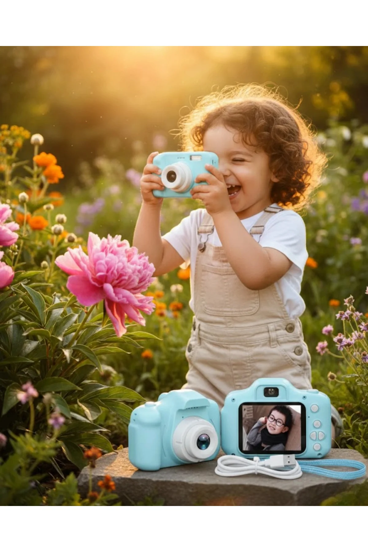 Mavi Kompakt Mini Kamera Hd Video Ve Fotoğraf Çekim Özellikli Şar