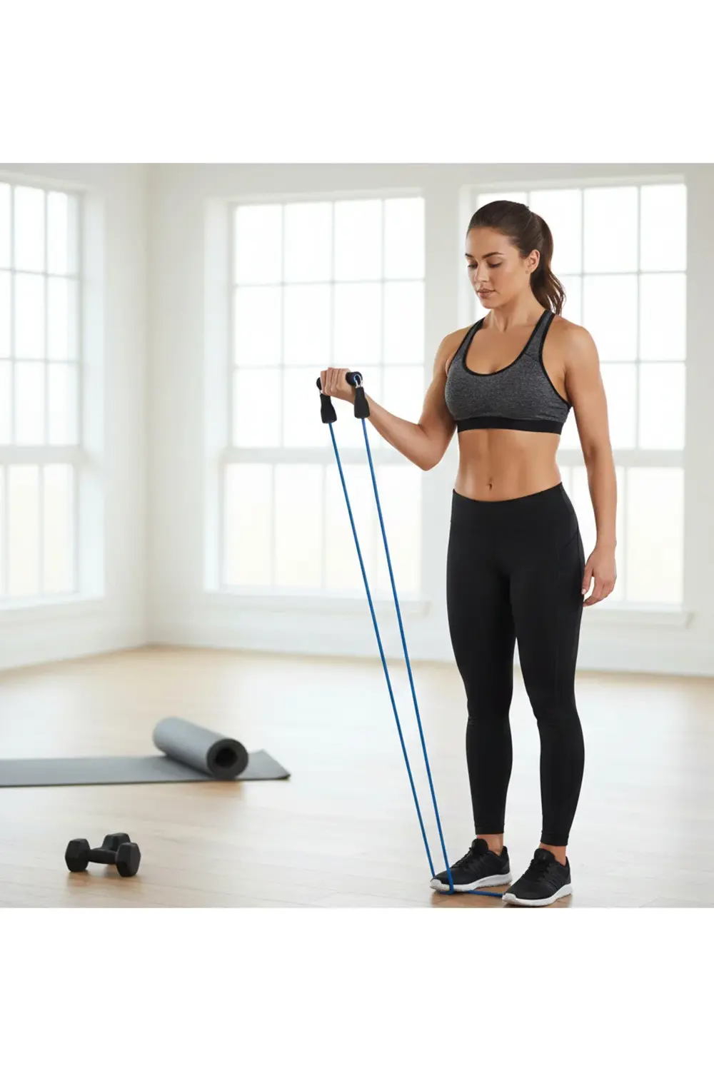 Mavi Latex Hafif Direnç Lastiği 4.5 kg-Egzersiz Bandı-Fitness-Egz