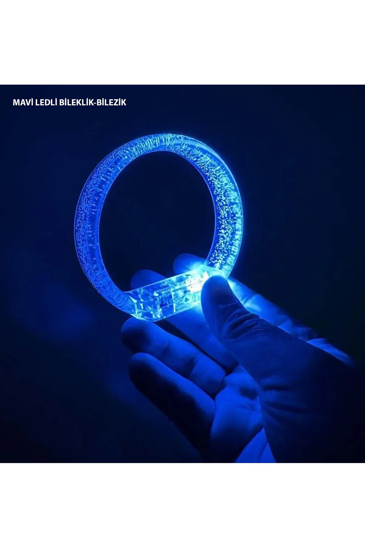 Mavi Led Işıklı Baskı Yapılabilen Pilli Bileklik Bilezik 1,5 cm G Mavi Led Işıklı Baskı Yapılabilen Pilli Bileklik Bilezik 1,5 cm G