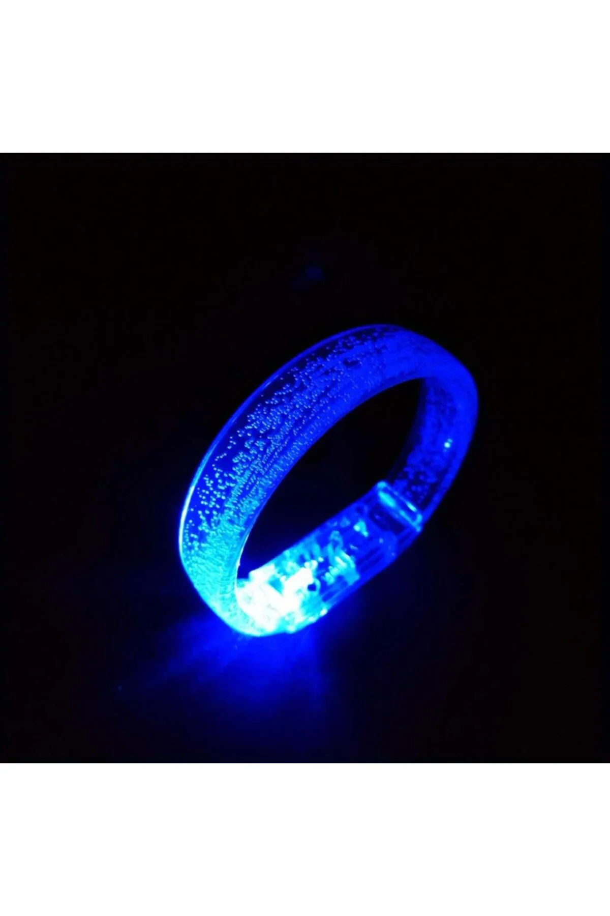 Mavi Led Işıklı Baskı Yapılabilen Pilli Bileklik Bilezik 1,5 cm G