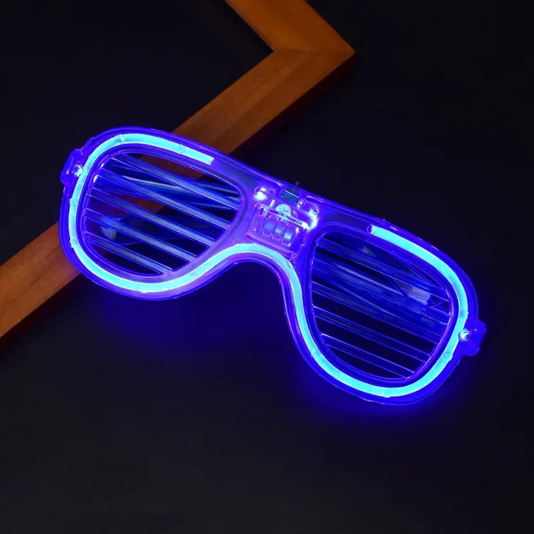 Mavi LED Işıklı Parti Gözlüğü - Neon Glow Şerit Gözlük 3 Modlu | Rave ve Festival Aksesuarı