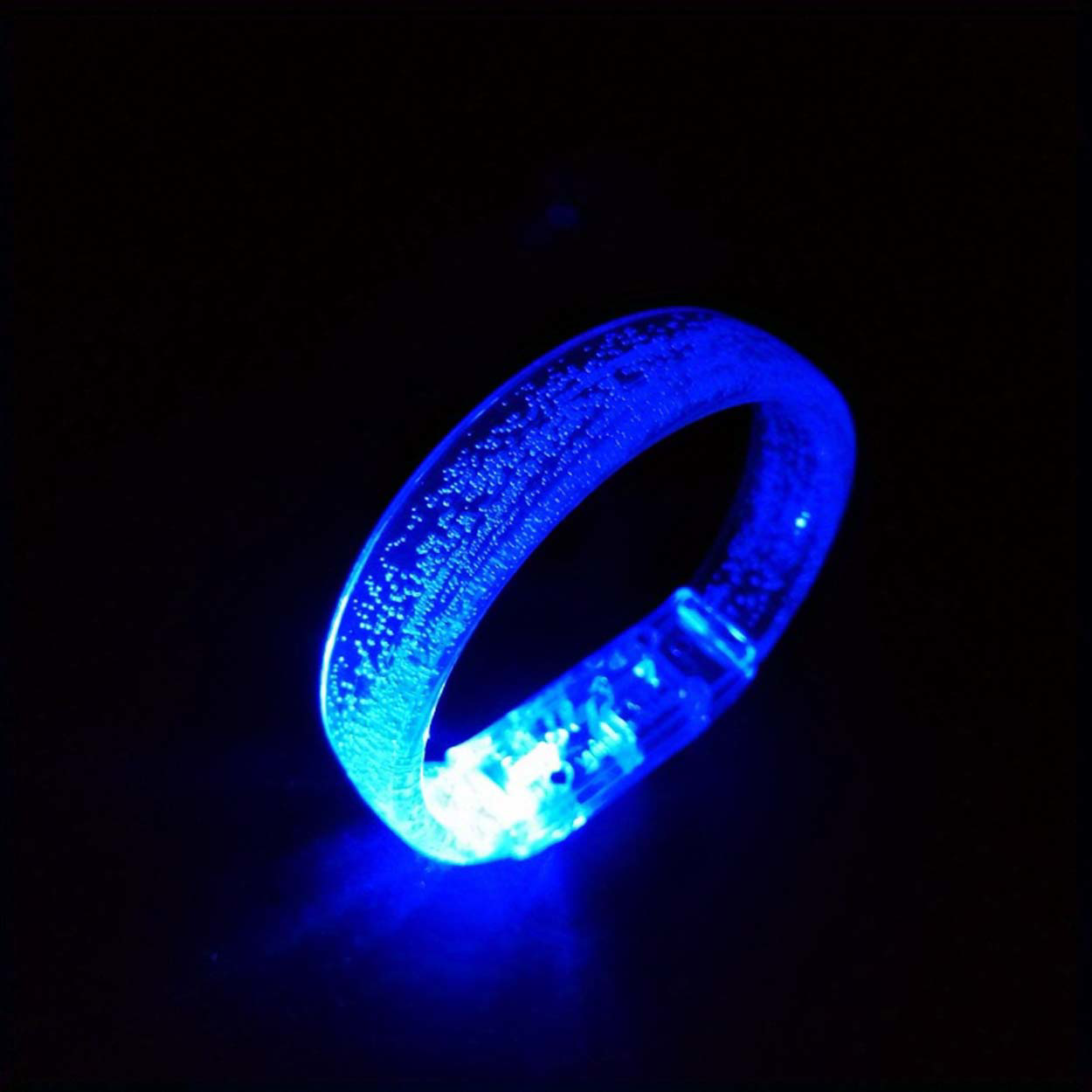 Mavi Led Işıklı Baskı Yapılabilen Pilli Bileklik Bilezik 1,5 cm G