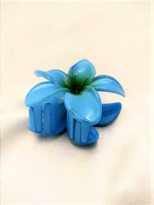 MAVİ LOTUS ÇİÇEK PARLAK AKRİLİK KADIN VİNTAGE MANDAL TOKA-MANTOK4