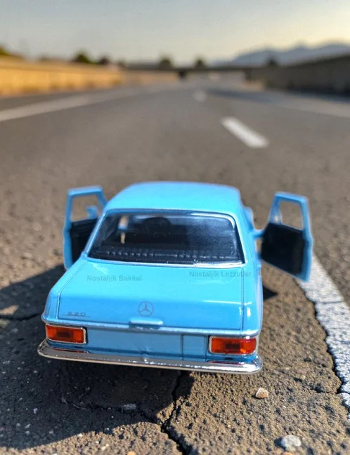 Mavi Mercedes Benz 220 Diecast Çek Bırak Model Araba Mavi Mercedes Benz 220 Diecast Çek Bırak Model Araba