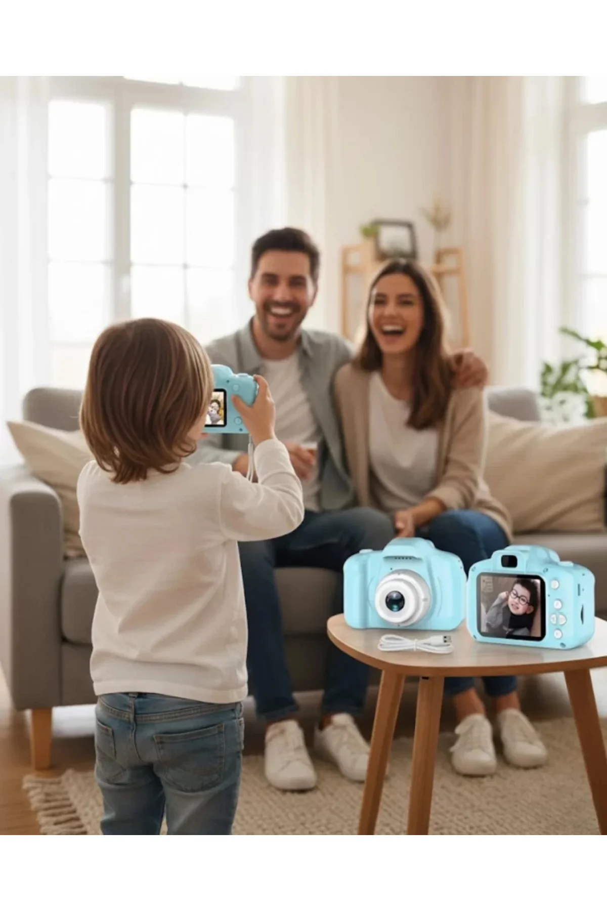 Mavi Mini Dijital Kamera Hd Video Fotoğraf Çekimli Usb Şarjlı Haf