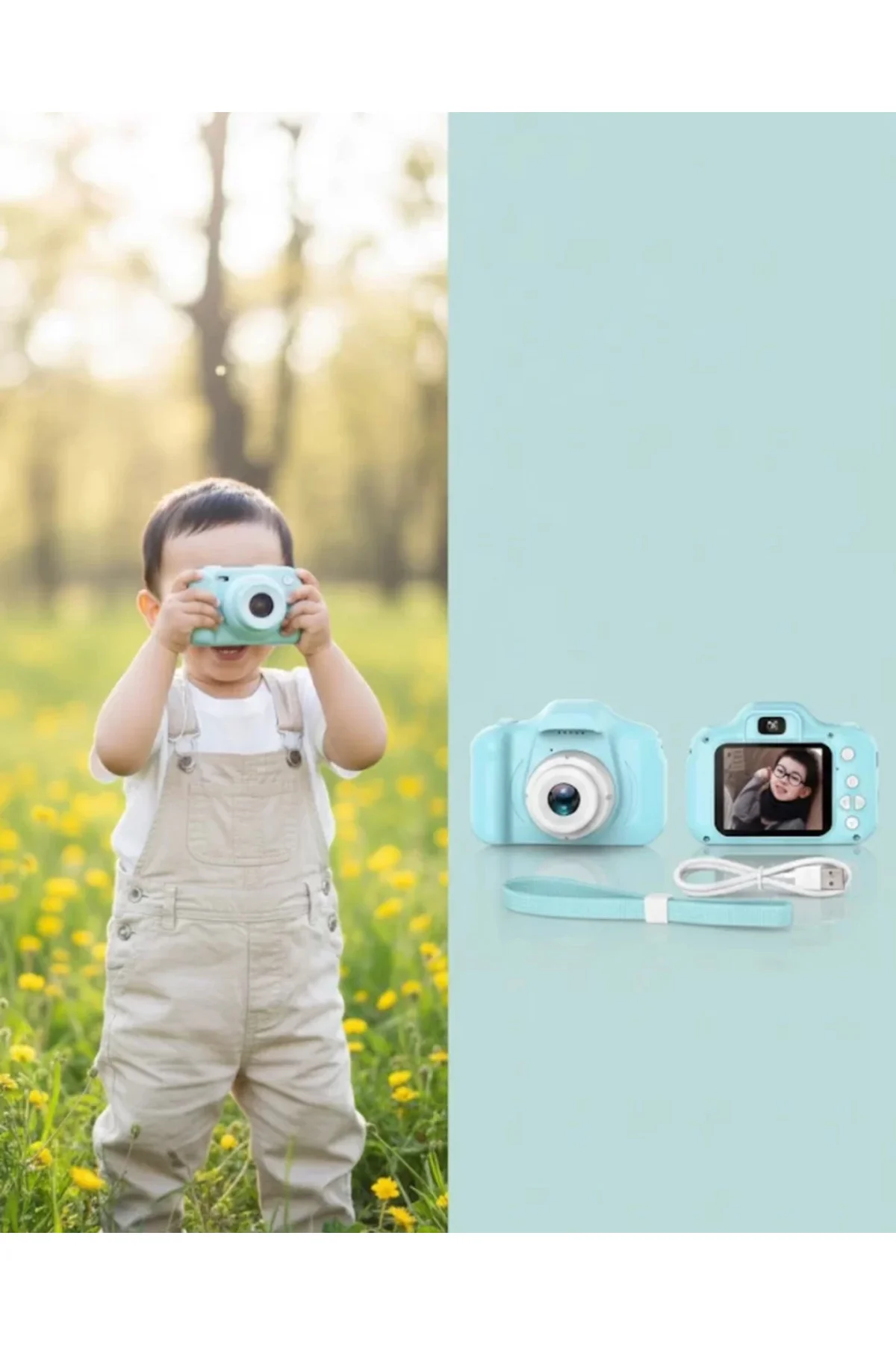 Mavi Mini Hd Dijital Kamera Video Ve Fotoğraf Çekimli Şarjlı Taşı