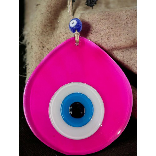 Mavi Nazar Boncuklu Pembe Renk Nazar Boncuklu Damla Desen El Yapı