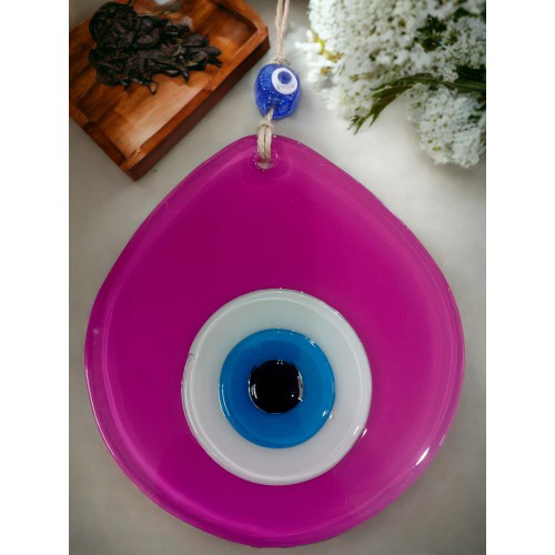 Mavi Nazar Boncuklu Pembe Renk Nazar Boncuklu Damla Desen El Yapı