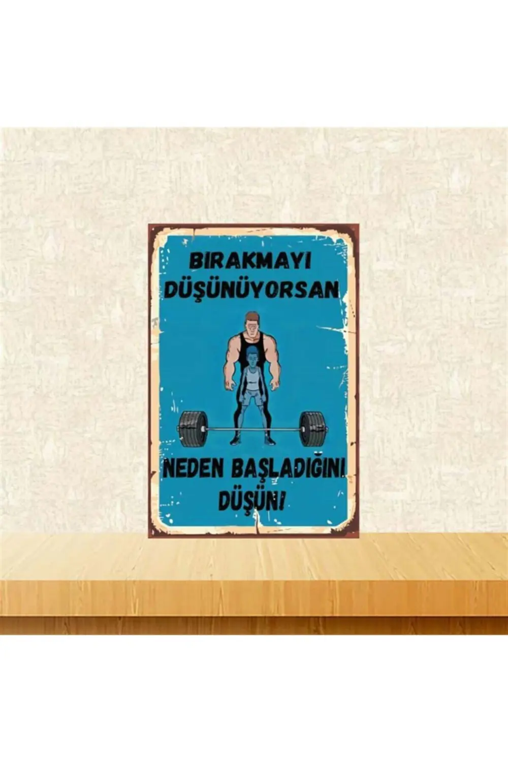 Mavi Neden Başladığını Düşün Retro Ahşap Poster Tkfx4154 20x30 cm