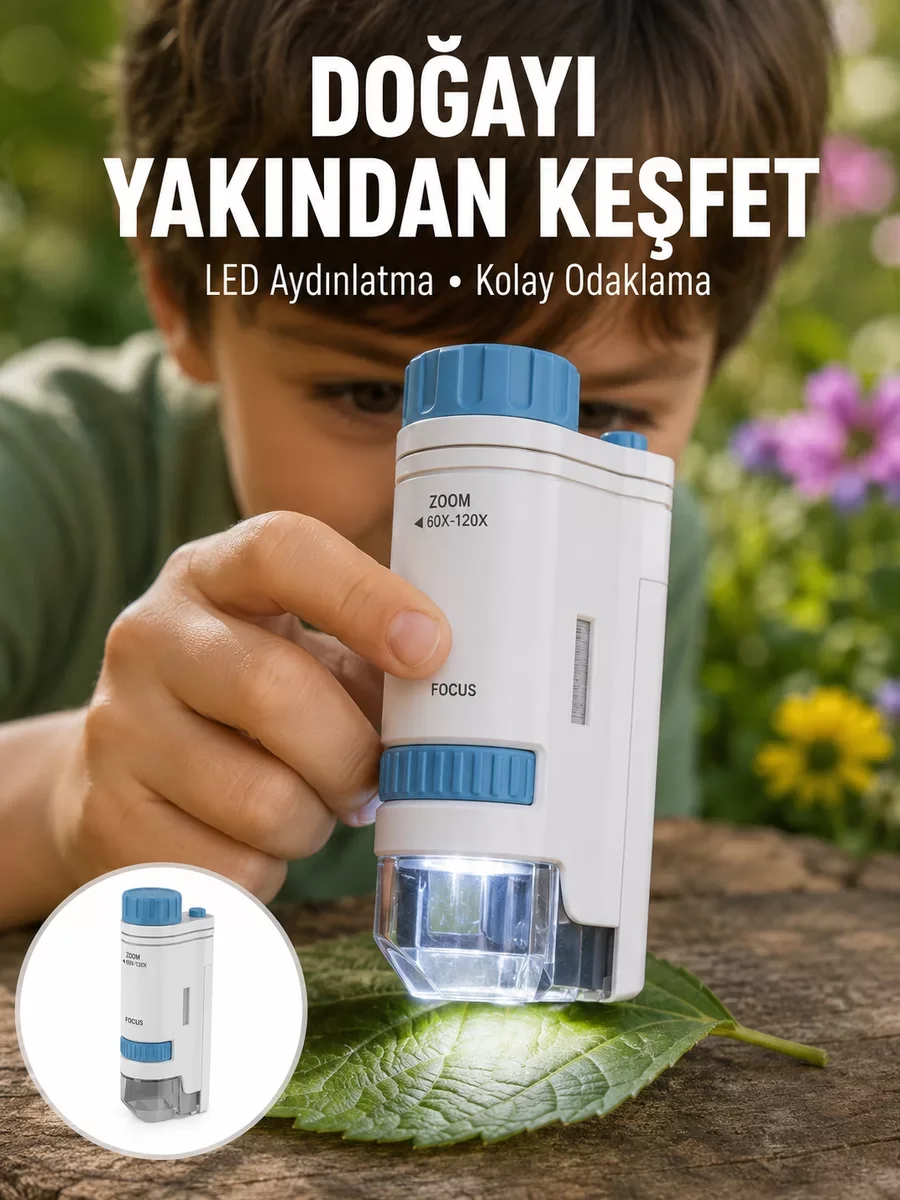 Mavi Öğrenci ve Hobi Mikroskobu – Yeni Nesil 80-200x Büyütme