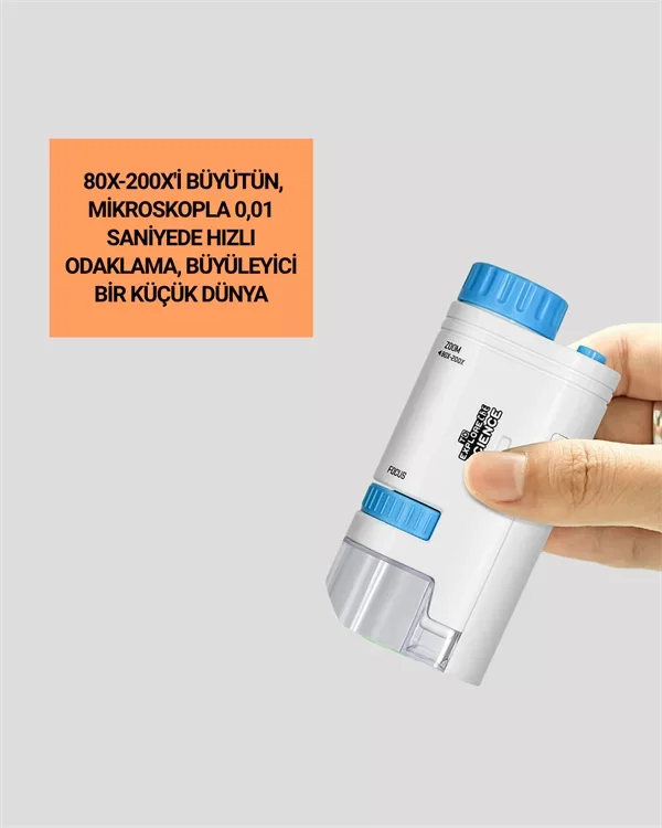 Mavi Öğrenci ve Hobi Mikroskobu – Yeni Nesil 80-200x Büyütme