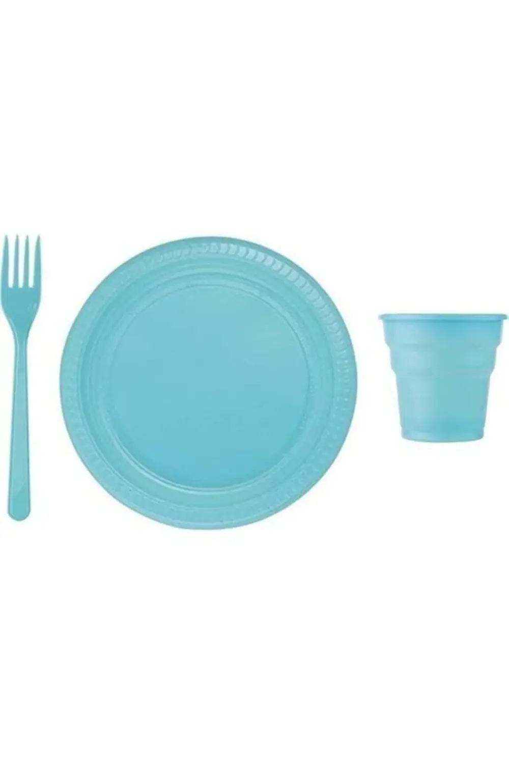 Mavi Plastik Tabak Seti 25'li