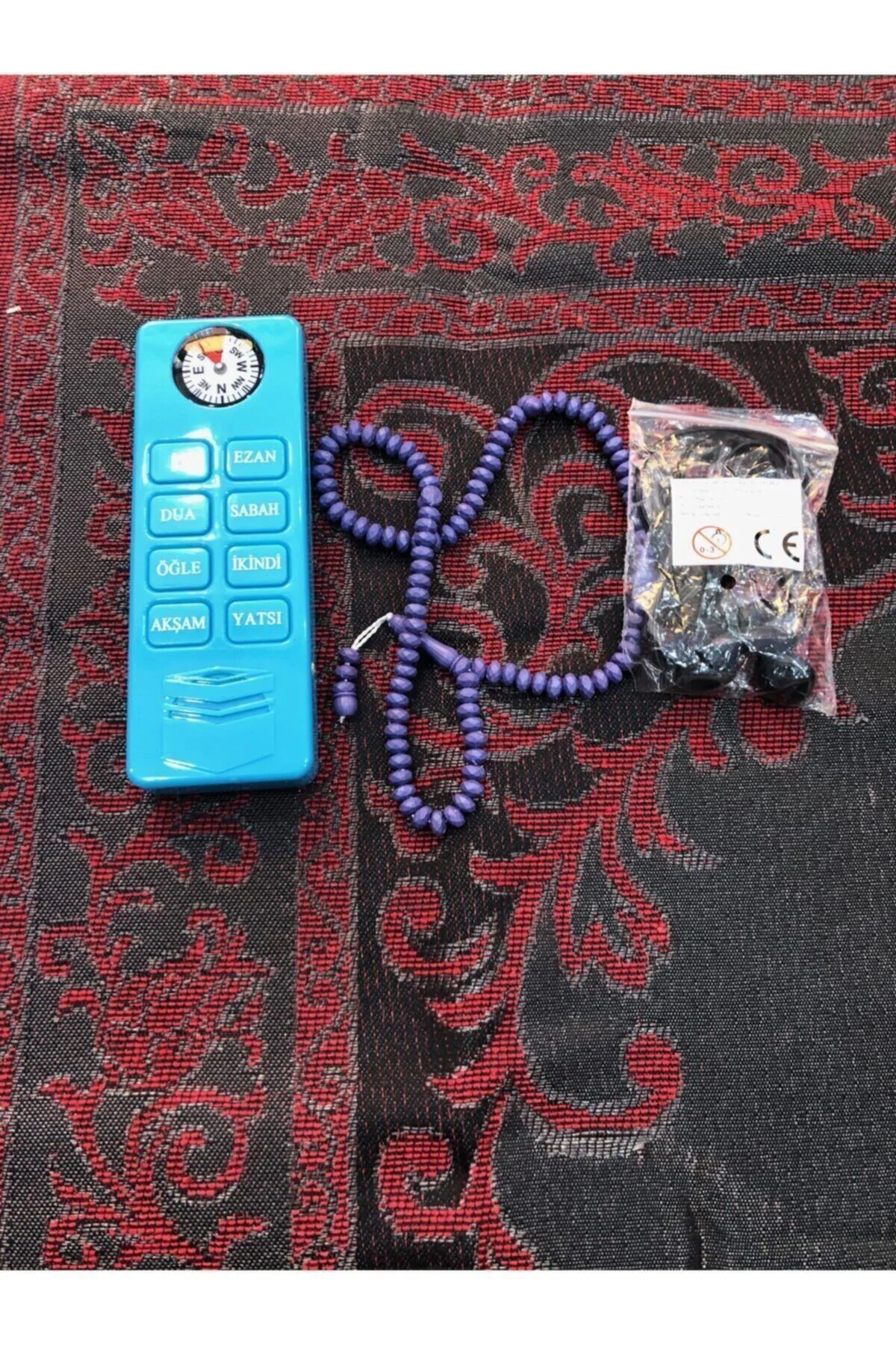 Mavi Pusulalı Sesli Namaz Kıldıran Seccade Kulaklıklı