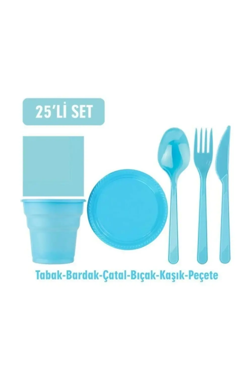 Mavi Renk 25 Adetli Doğum Günü Set