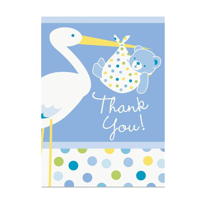 Mavi Renk Baby Stork Baby Shower Teşekkür Zarfı ve Not Seti 8 Ade Mavi Renk Baby Stork Baby Shower Teşekkür Zarfı ve Not Seti 8 Ade