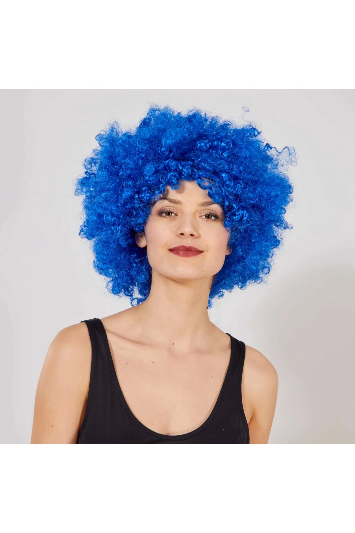 Mavi Renk Kıvırcık Afro Bonus Peruk Mavi Renk Kıvırcık Afro Bonus Peruk - Görsel 2