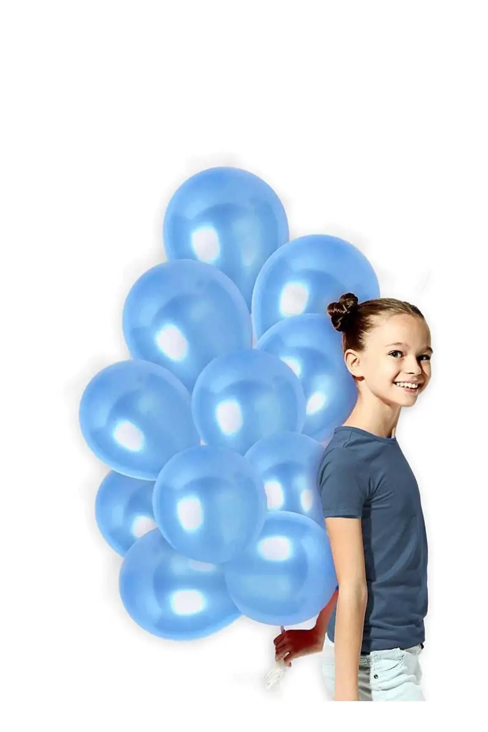 Mavi Renk Metalik Balon 100 Adet