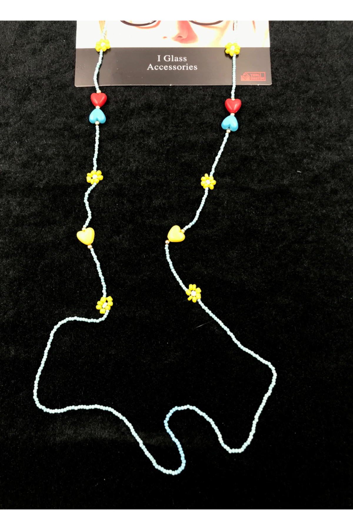 Monalisa Home Mavi Renkli Boncuklu Gözlük Zinciri