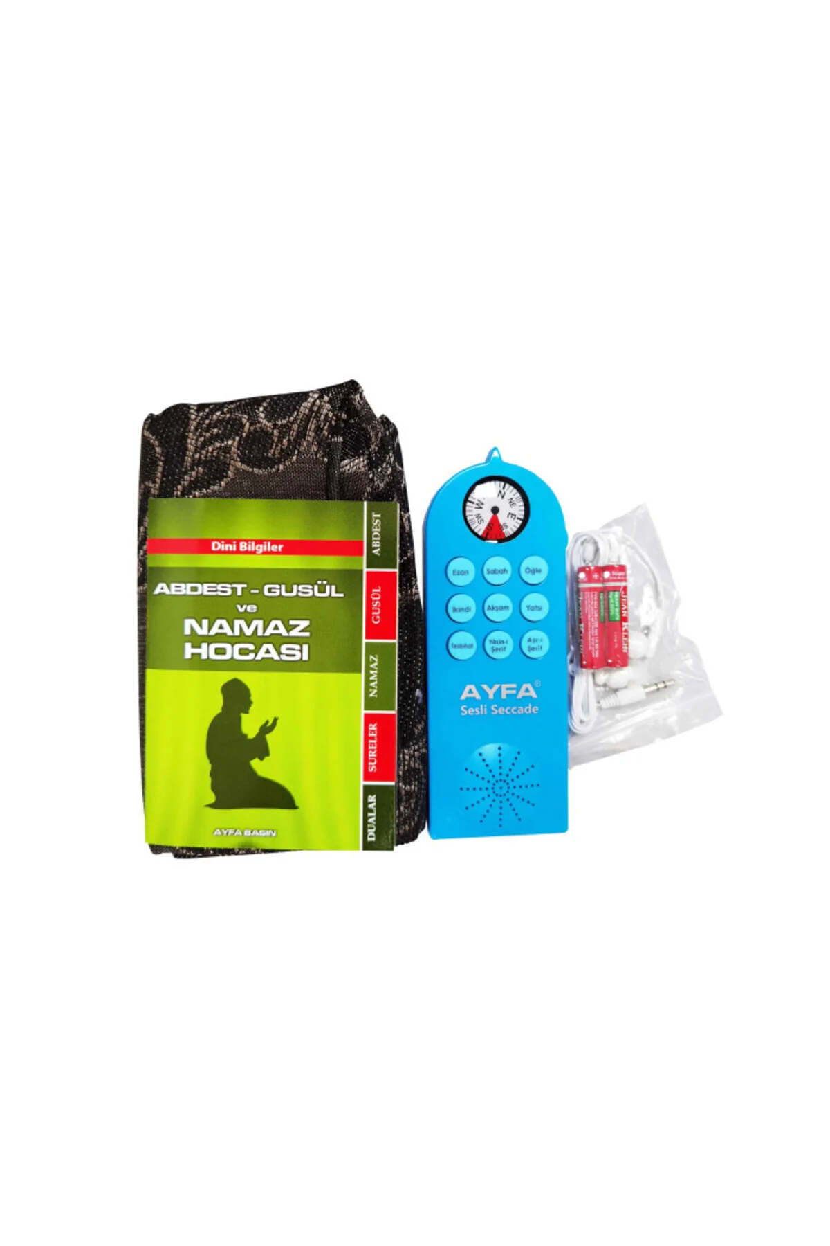 Mavi renkli sesli kumandalı eğitici ve öğretici seccade