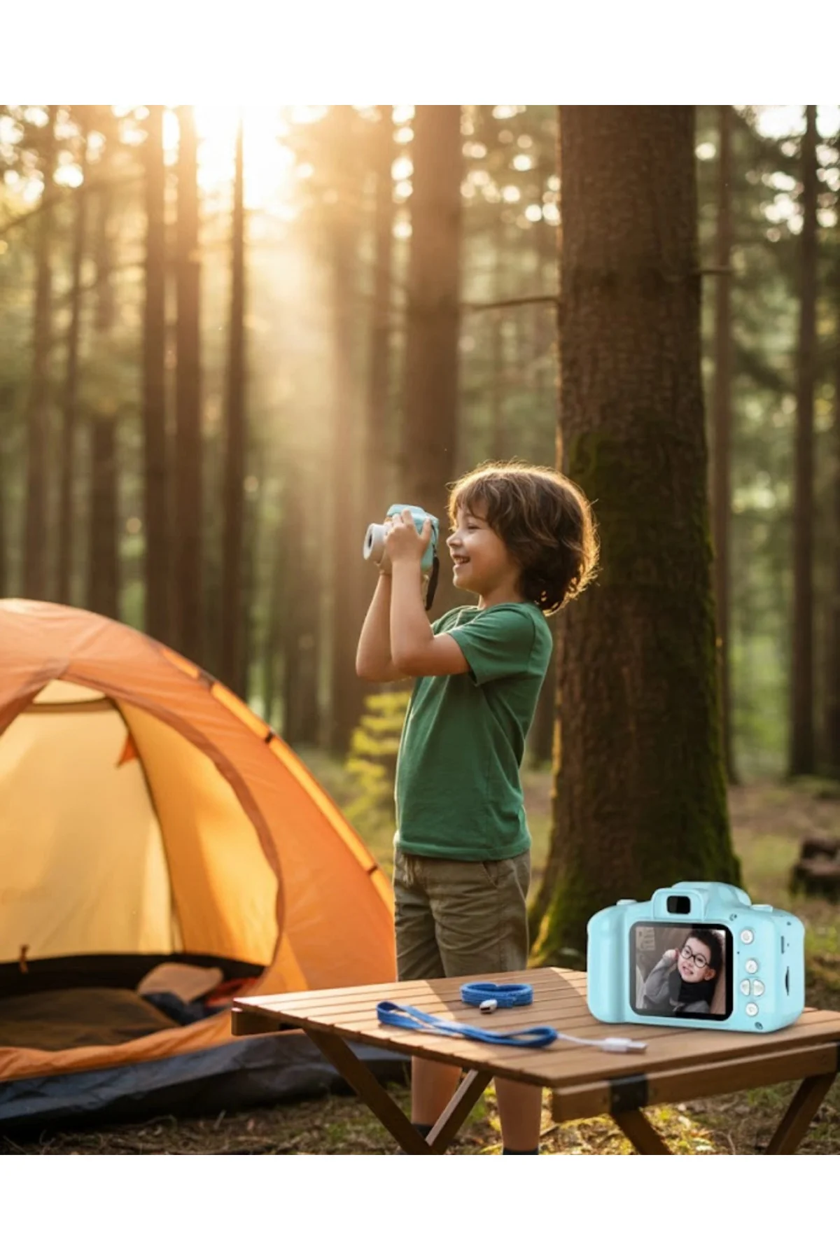 Mavi Şarjlı Mini Hd Kamera Video Fotoğraf Çekimli Usb Bağlantılı 