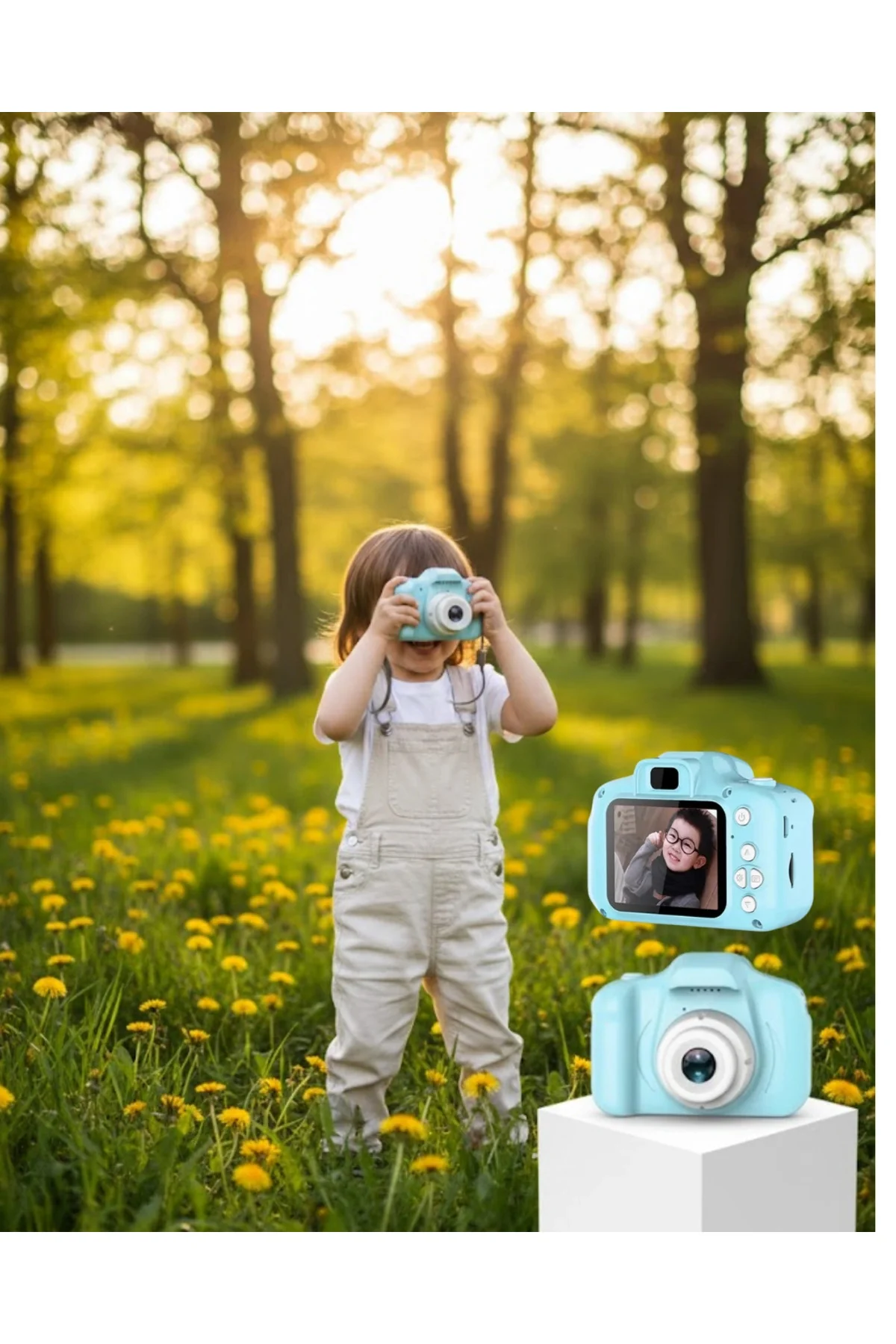 Mavi Şarjlı Mini Kamera Hd Video Fotoğraf Çekimli Genişletilebili