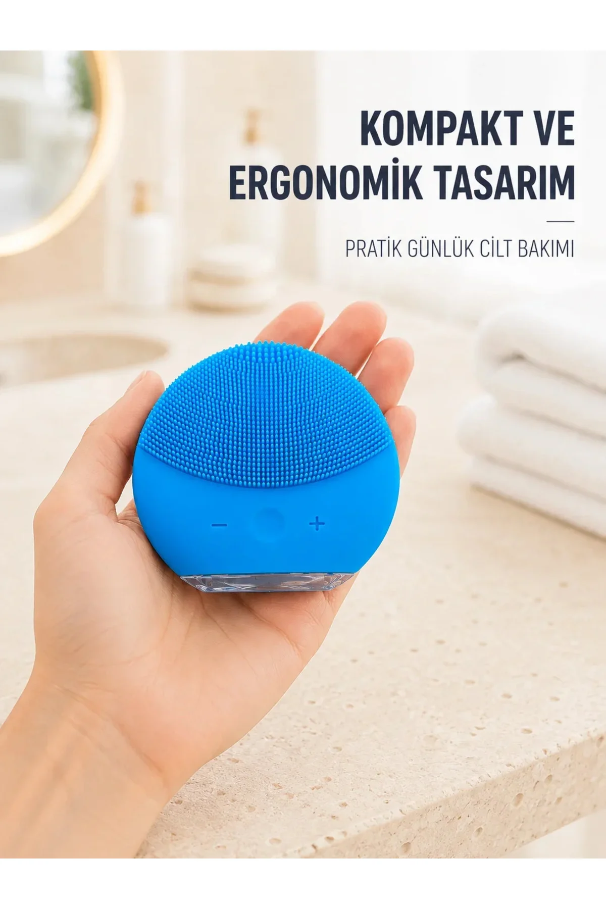 Mavi Silikon Yüz Temizleme Cihazı Su Geçirmez Titreşimli Yüz Bakım Fırçası Mavi Silikon Yüz Temizleme Cihazı Su Geçirmez Titreşimli Yüz Bakım Fırçası