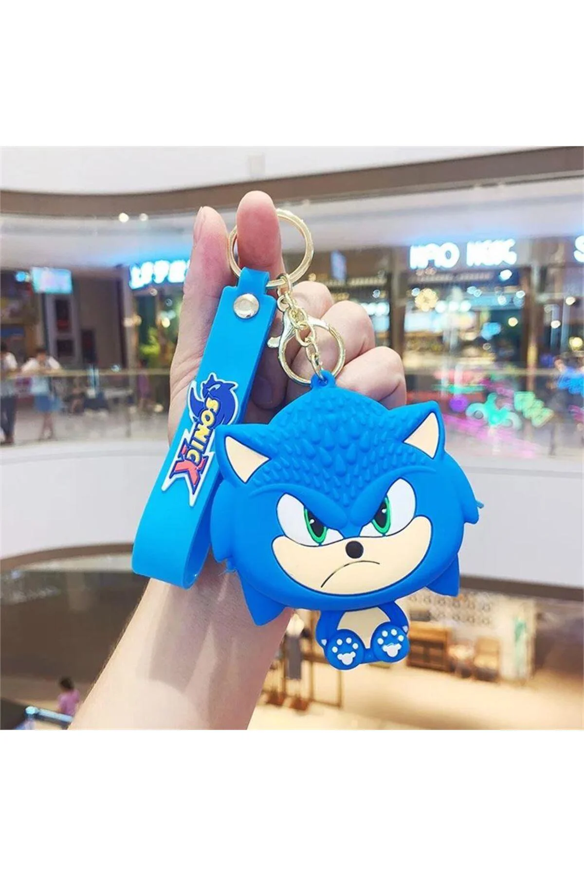 Mavi Sonic Boom Face Silikon Bozuk Para Cüzdanı