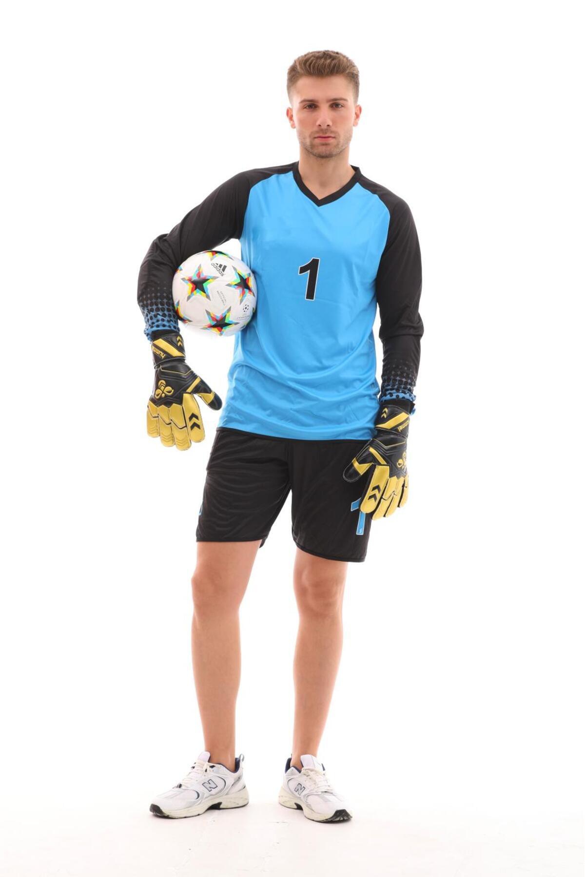 Sportech Mavi Şortu Sünger Destekli Kaleci Forma Takımı R0124-3Xl