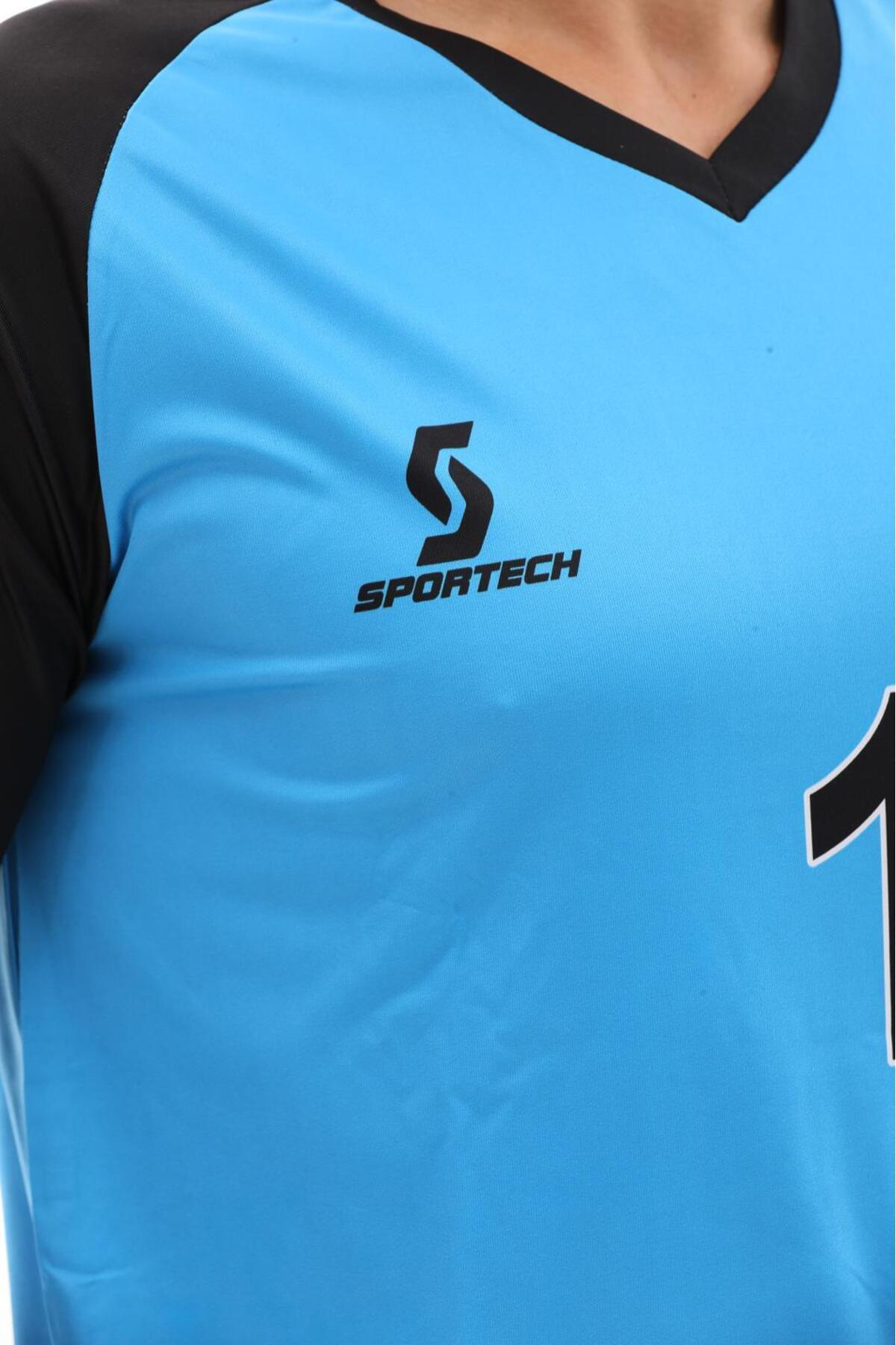 Sportech Mavi Şortu Sünger Destekli Kaleci Forma Takımı R0124-3Xl