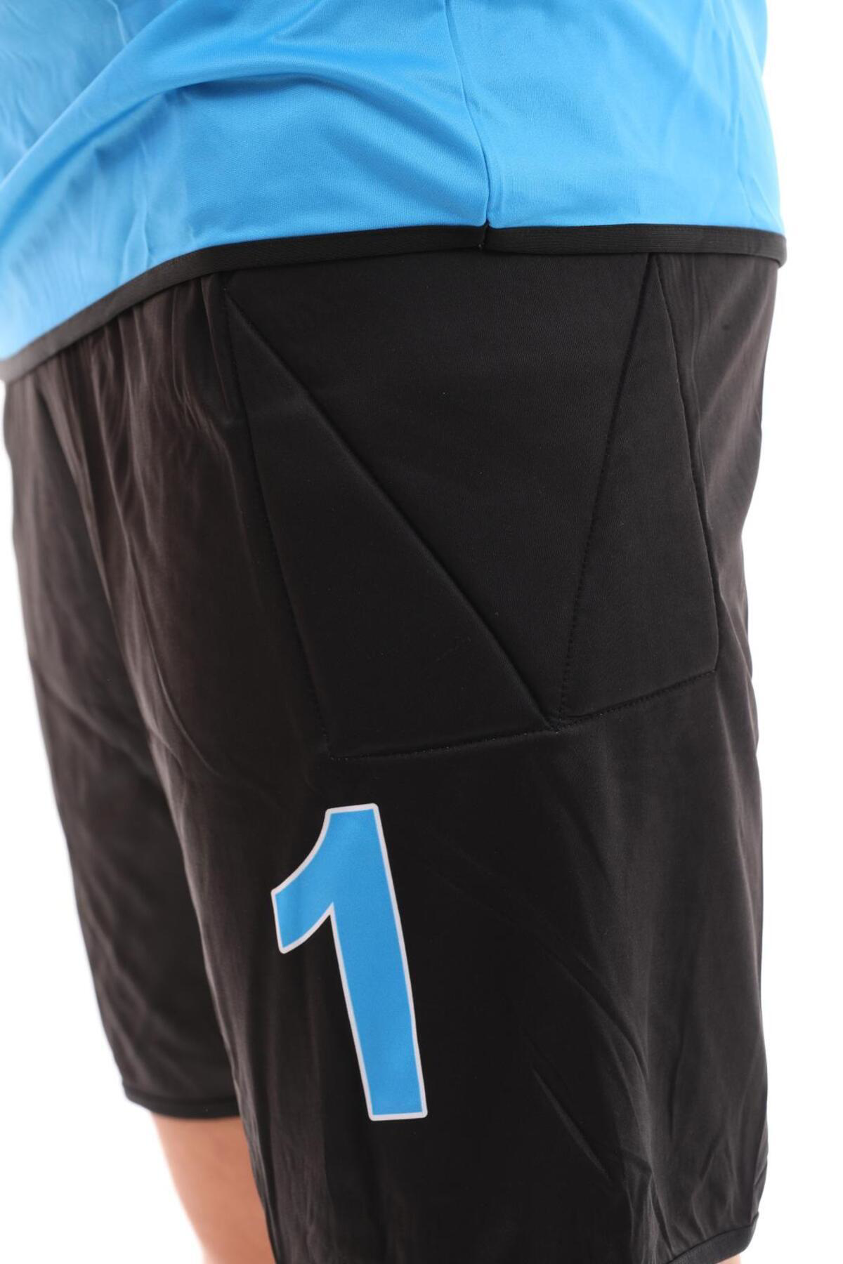 Sportech Mavi Şortu Sünger Destekli Kaleci Forma Takımı R0124-3Xl