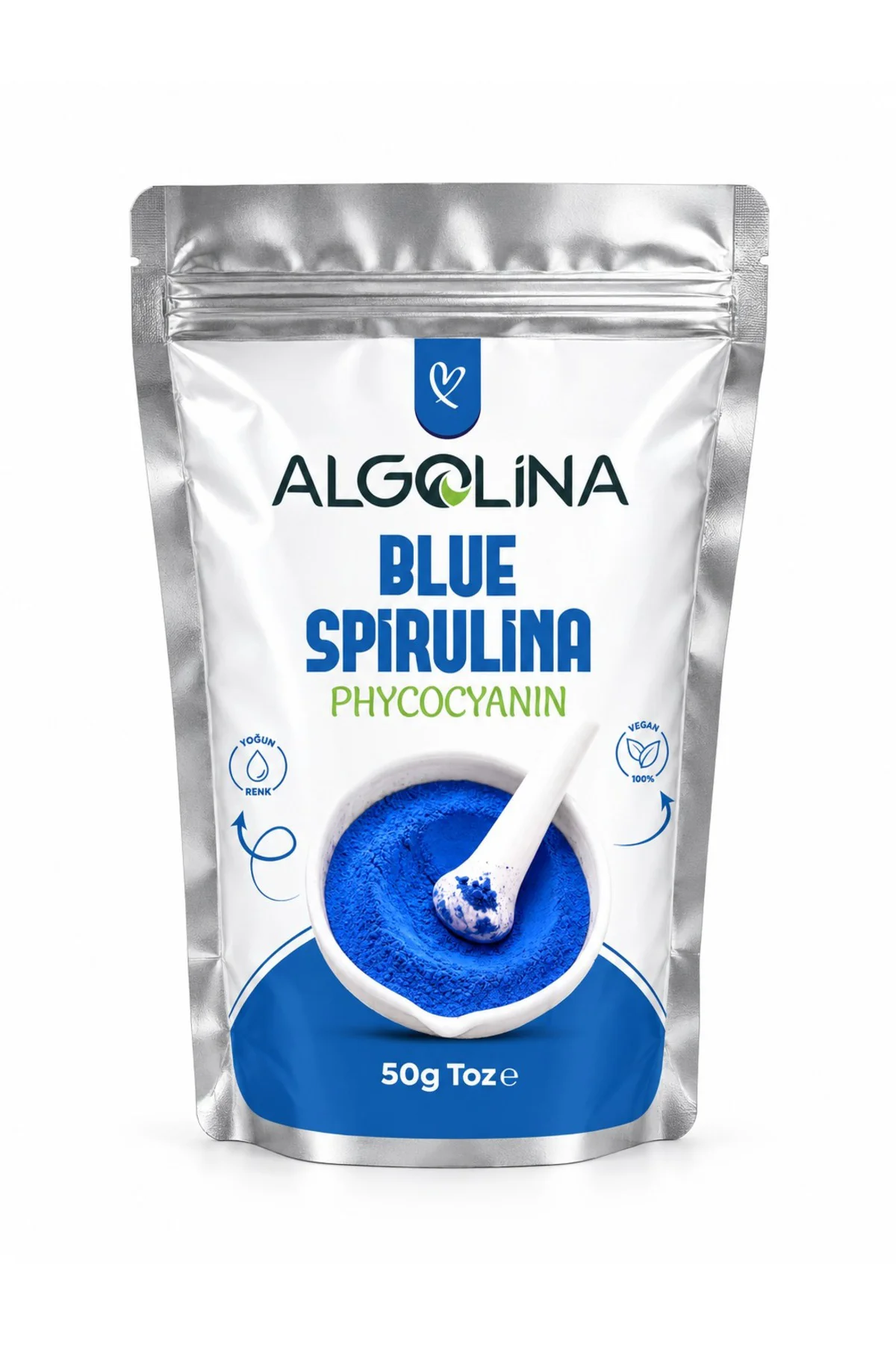 Mavi Spirulina Tozu 50 gr – Blue Spirulina, Blue Majik, Fikosiyanin Tozu Mavi Spirulina Tozu 50 gr – Blue Spirulina, Blue Majik, Fikosiyanin Tozu